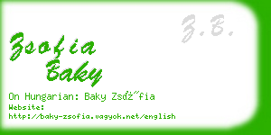 zsofia baky business card